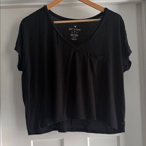 American Eagle Outfitters Black V-Neck Tee